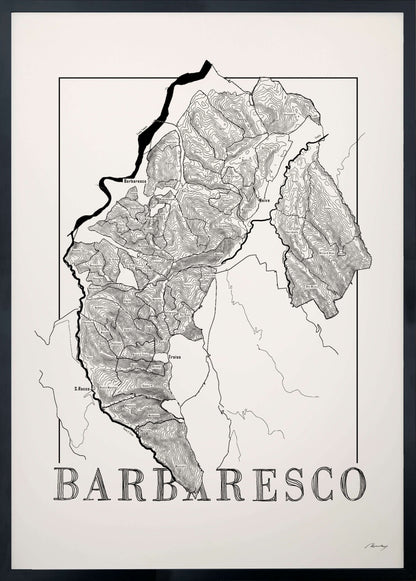 Barbaresco Wine map poster. Exclusive wine map posters. Premium quality wine maps printed on environmentally friendly FSC marked paper. 