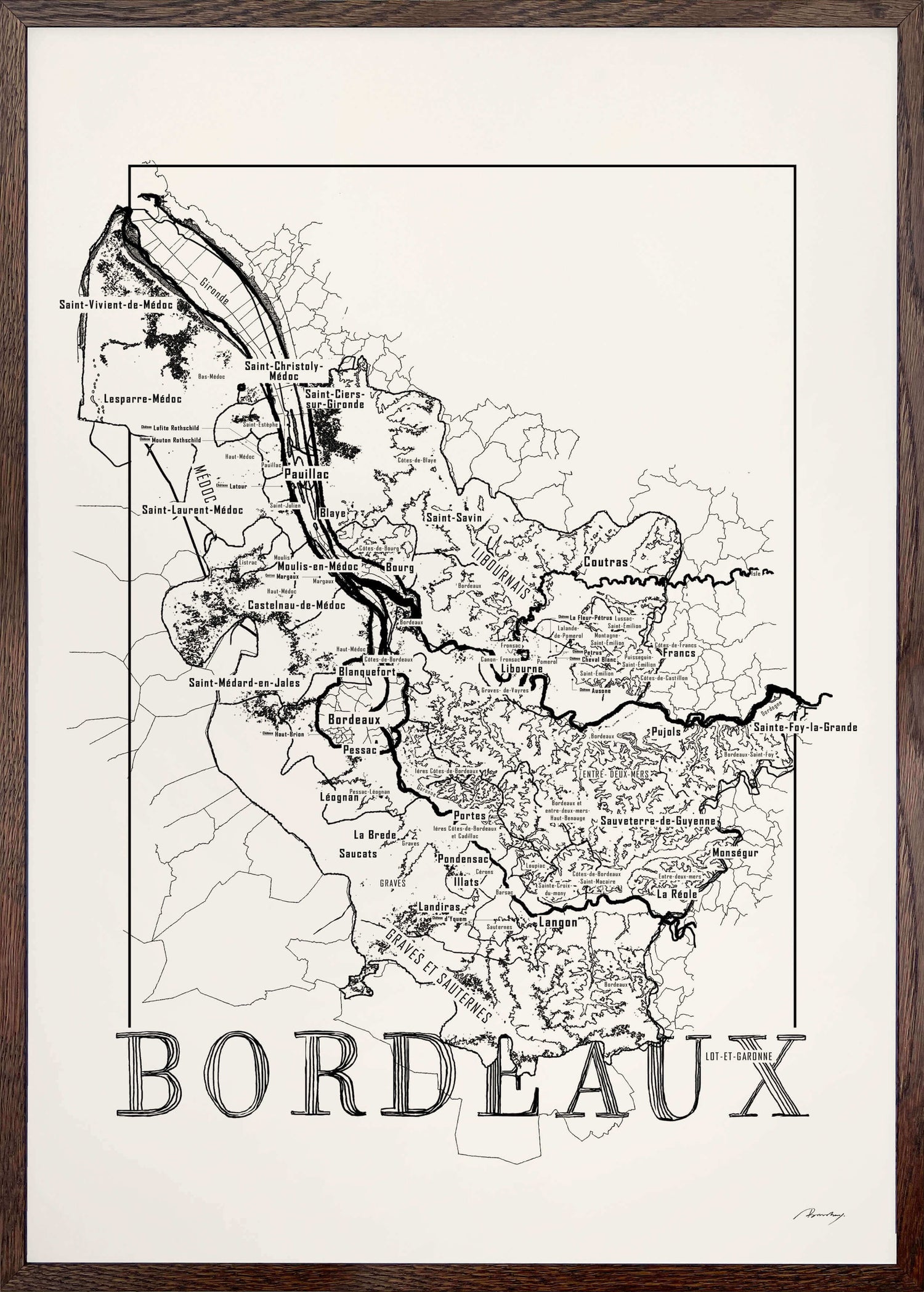 Bordeaux wine map