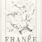 France Wine map poster. Exclusive wine map posters. Premium quality wine maps printed on environmentally friendly FSC marked paper. 