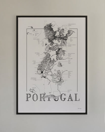 Portugal Wine map poster. Exclusive wine map posters. Premium quality wine maps printed on environmentally friendly FSC marked paper. 