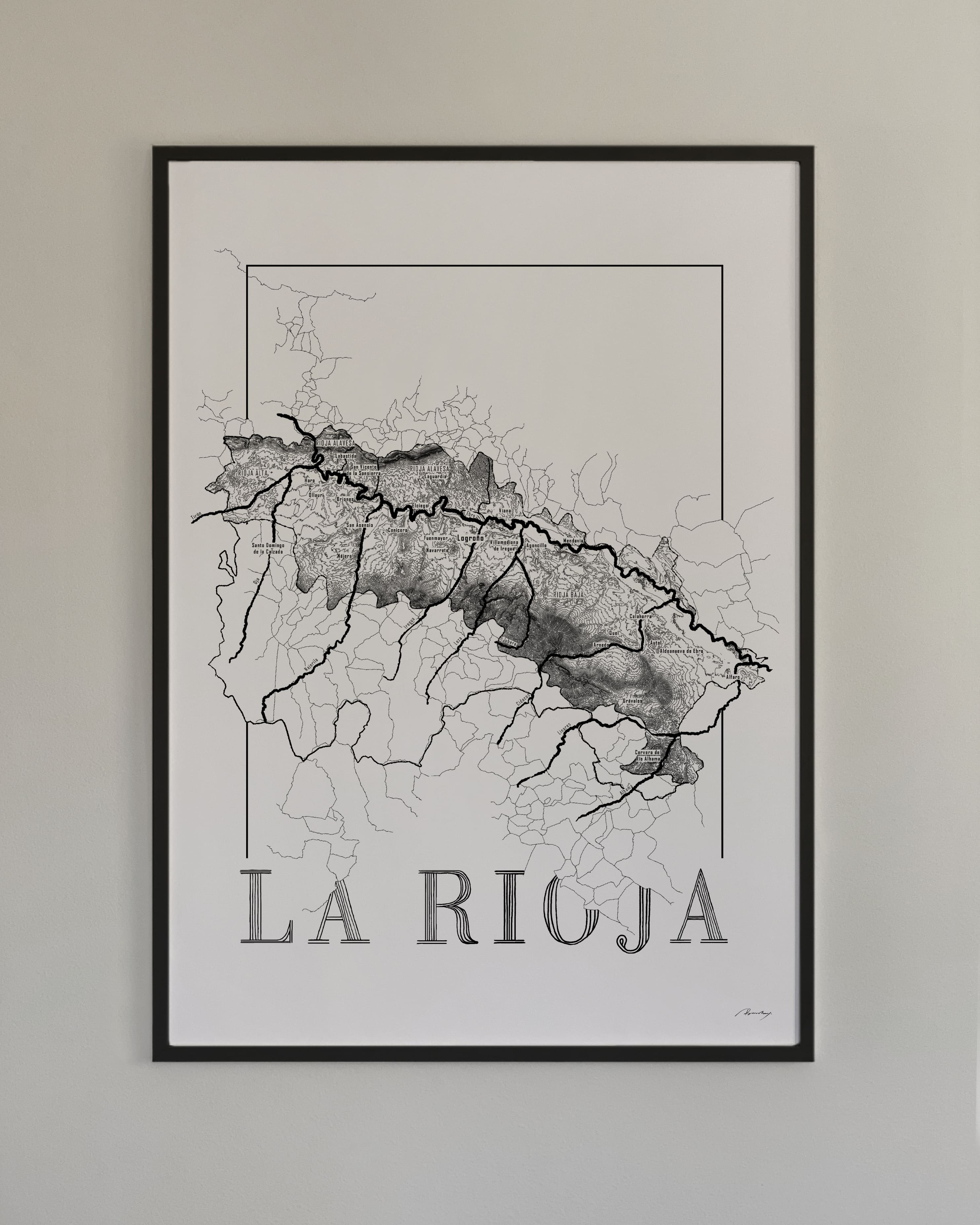 Rioja Wine map poster. Exclusive wine map posters. Premium quality wine maps printed on environmentally friendly FSC marked paper.