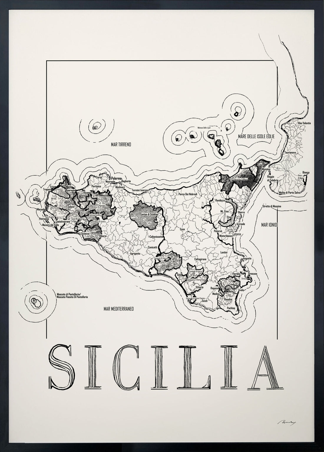 Sicilia wine map