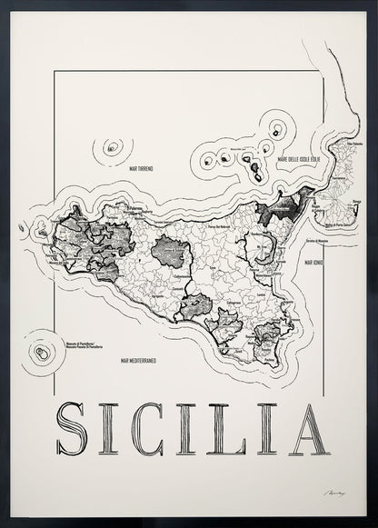 Sicilia wine map