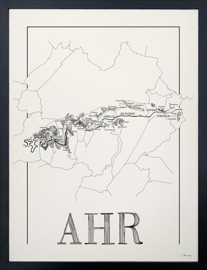 Ahr Wine map poster. Exclusive wine map posters. Premium quality wine maps printed on environmentally friendly FSC marked paper. 