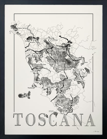 Toscana wine map