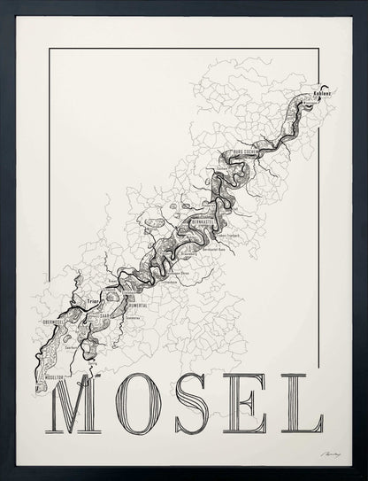 Mosel Wine map poster. Exclusive wine map posters. Premium quality wine maps printed on environmentally friendly FSC marked paper. 