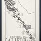 Central Coast Californa Wine map poster. Exclusive wine map posters. Premium quality wine maps printed on environmentally friendly FSC marked paper. 
