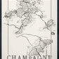 Champagne Wine map poster. Wine art. Wine print. Wine poster.  Exclusive wine map posters. Premium quality wine maps printed on environmentally friendly FSC marked paper. 