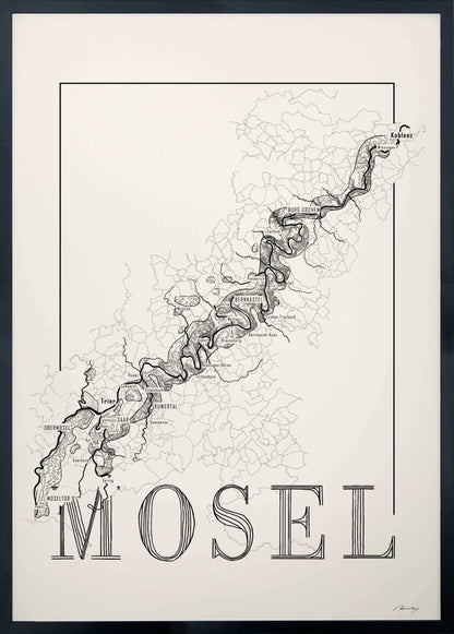 Mosel Wine map poster. Exclusive wine map posters. Premium quality wine maps printed on environmentally friendly FSC marked paper. 