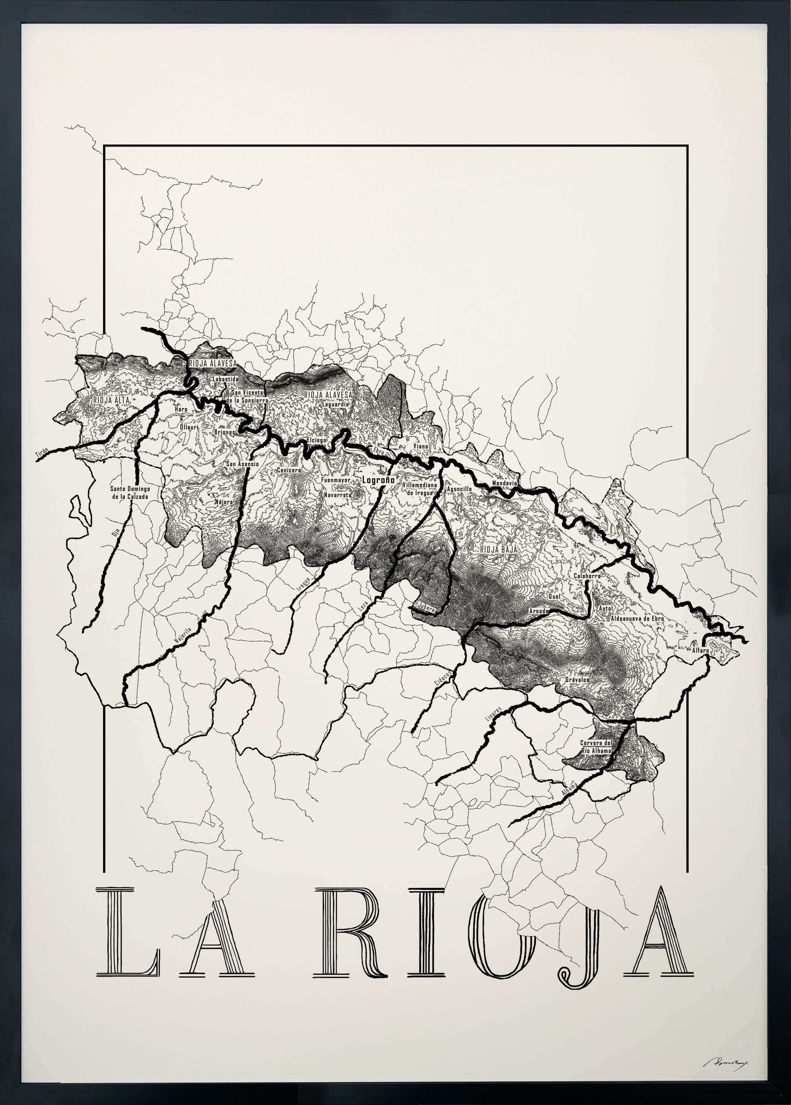 Rioja Wine map poster. Exclusive wine map posters. Premium quality wine maps printed on environmentally friendly FSC marked paper.