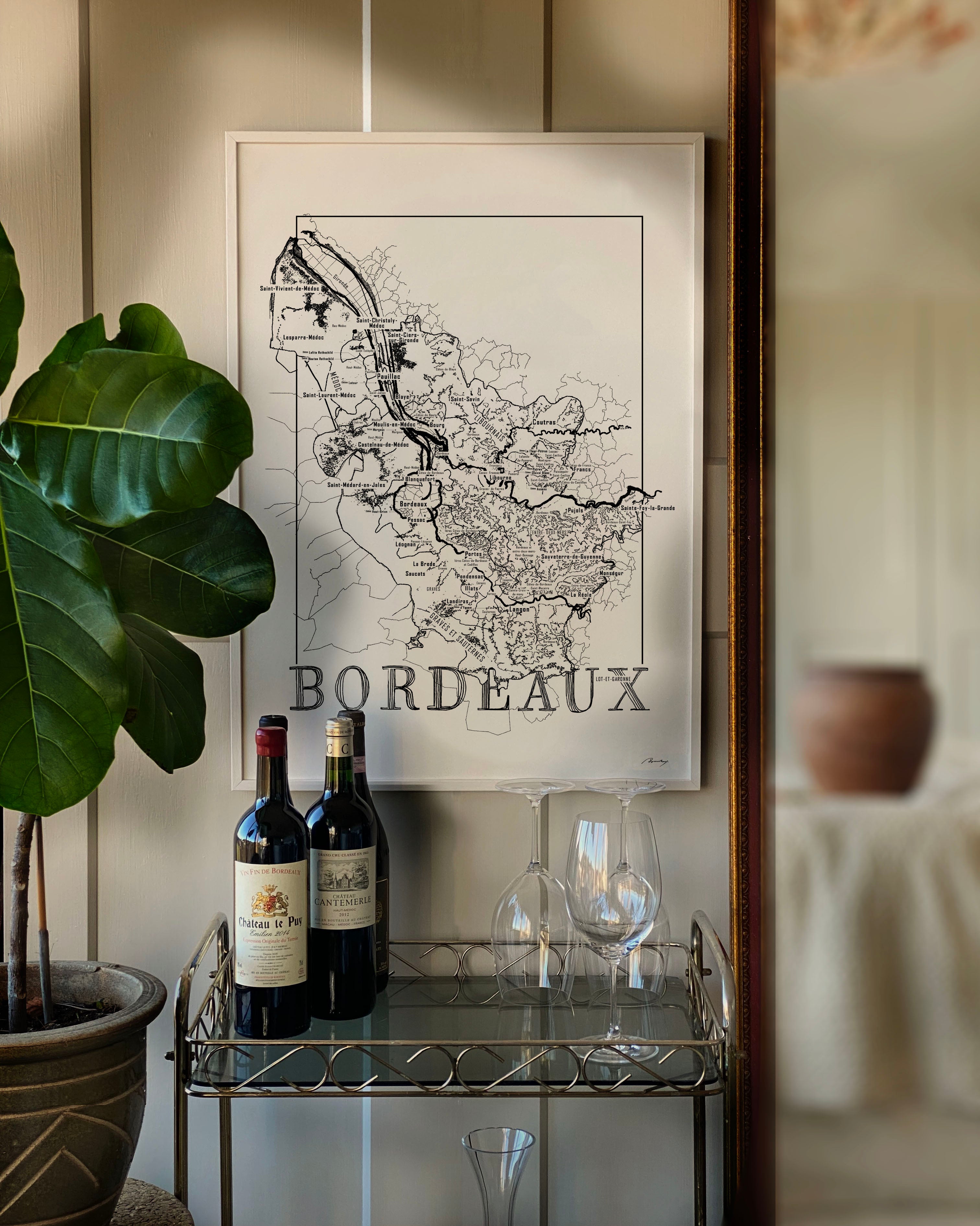 Bordeaux Wine map poster. Wine art. Wine print. Wine poster. Exclusive wine map posters. Premium quality wine maps printed on environmentally friendly FSC marked paper. 