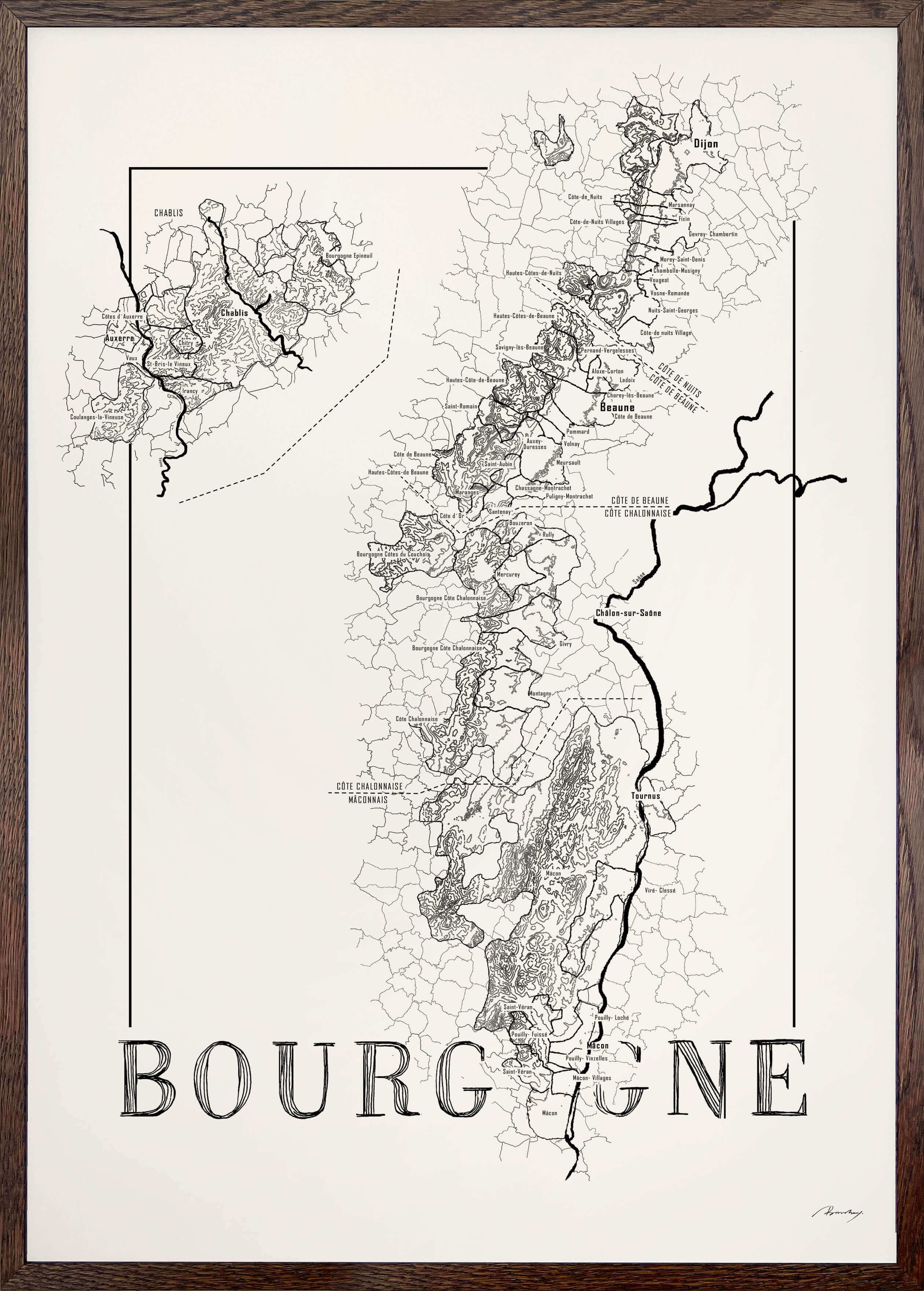 Bourgogne Weinkarte