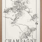 Champagne Wine map poster. Exclusive wine map posters. Premium quality wine maps printed on environmentally friendly FSC marked paper. 