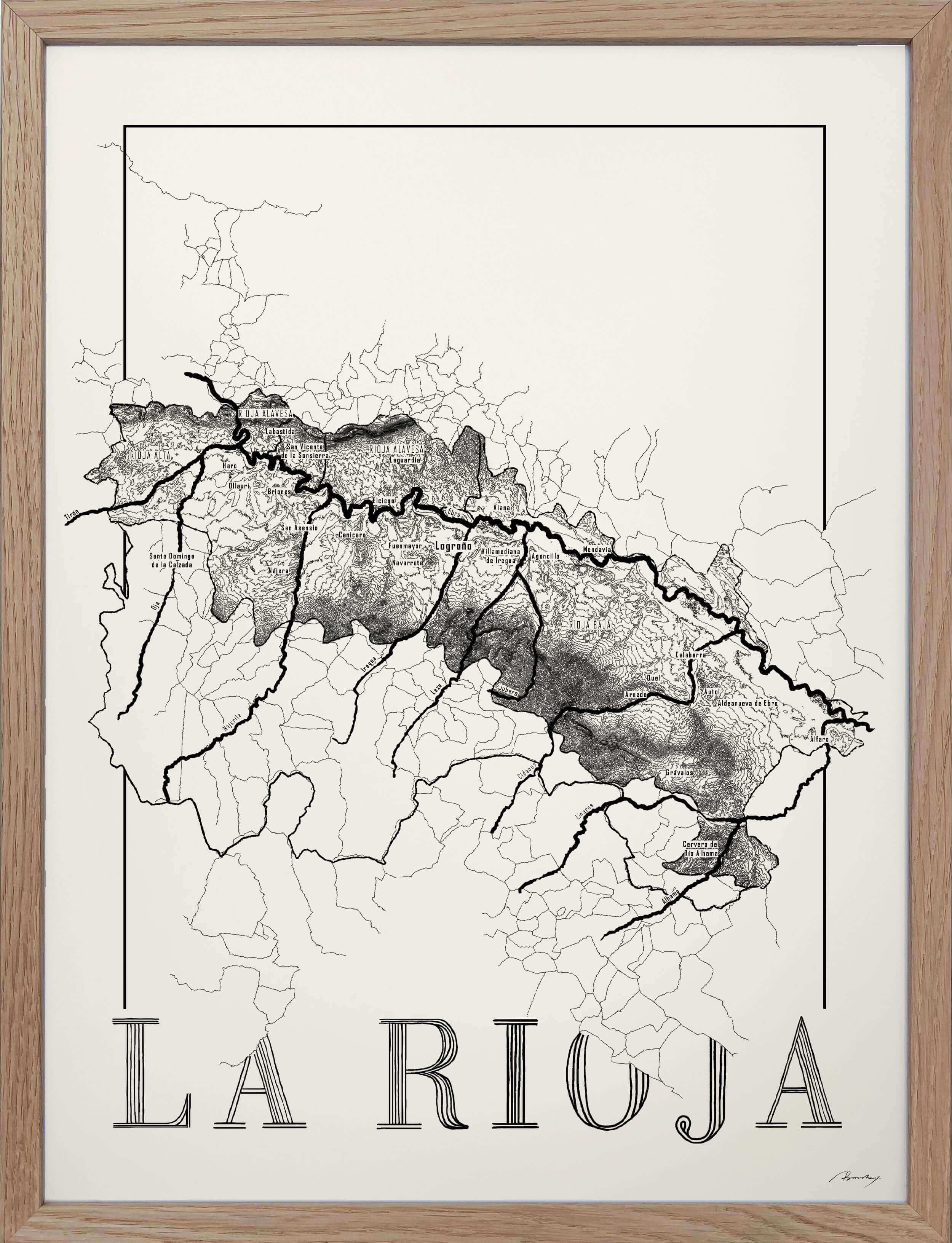 Rioja Wine map poster. Exclusive wine map posters. Premium quality wine maps printed on environmentally friendly FSC marked paper.