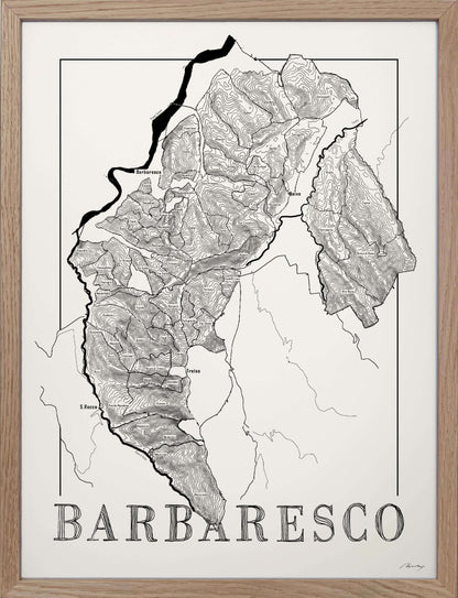 Barbaresco Wine map poster. Exclusive wine map posters. Premium quality wine maps printed on environmentally friendly FSC marked paper. 