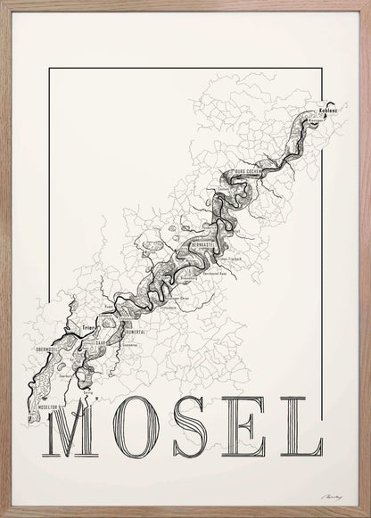 Mosel Wine map poster. Exclusive wine map posters. Premium quality wine maps printed on environmentally friendly FSC marked paper. 