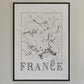 France Wine map poster. Exclusive wine map posters. Premium quality wine maps printed on environmentally friendly FSC marked paper. 