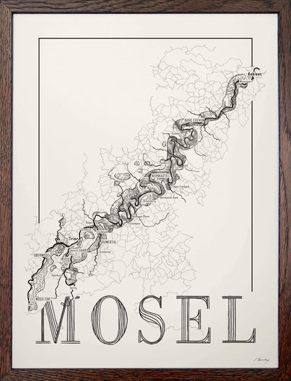 Mosel Wine map poster. Exclusive wine map posters. Premium quality wine maps printed on environmentally friendly FSC marked paper. 