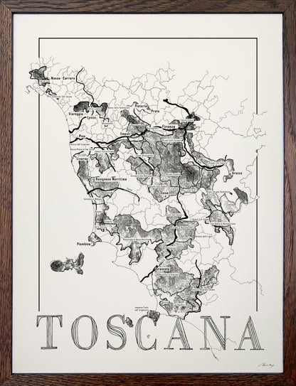 Toscana wine map