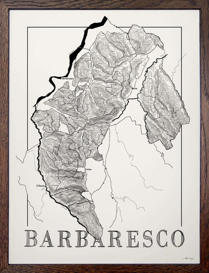 Barbaresco Wine map poster. Exclusive wine map posters. Premium quality wine maps printed on environmentally friendly FSC marked paper. 