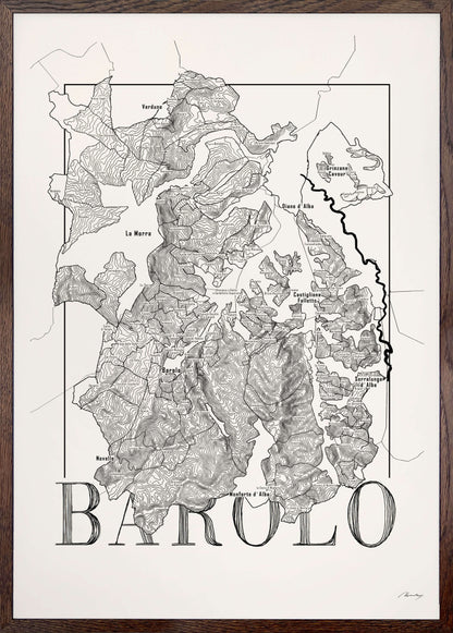 Barolo Wine map poster. Wine art. Wine print. Wine poster. Exclusive wine map posters. Premium quality wine maps printed on environmentally friendly FSC marked paper. 