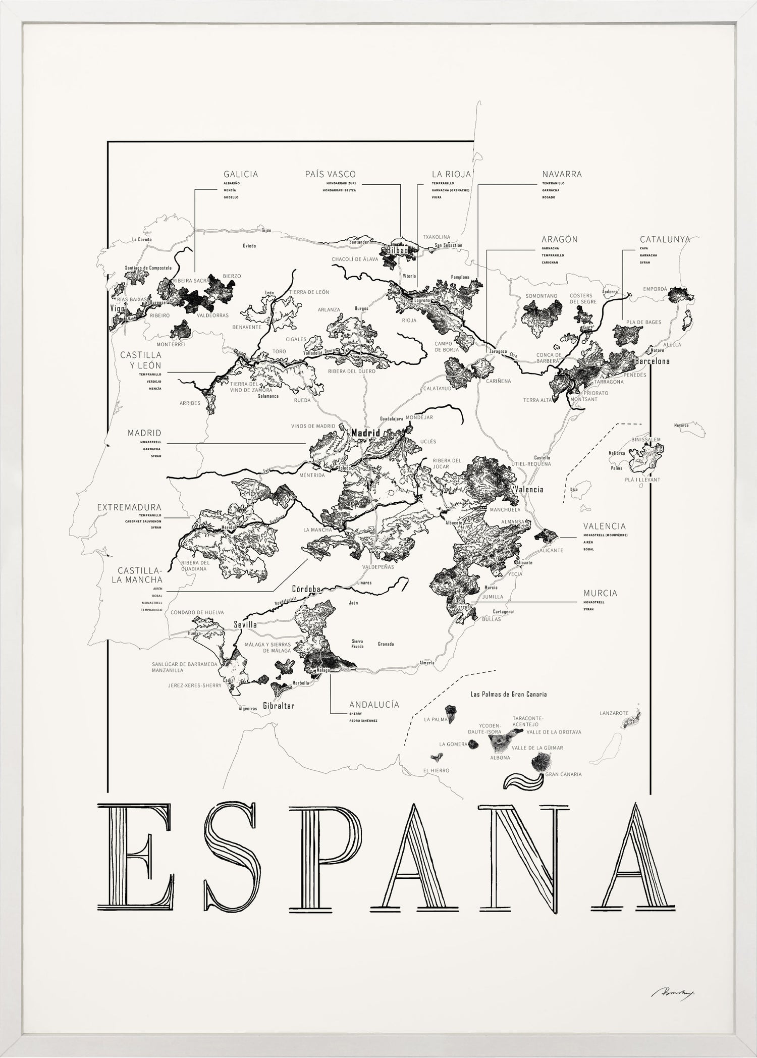 España wine map