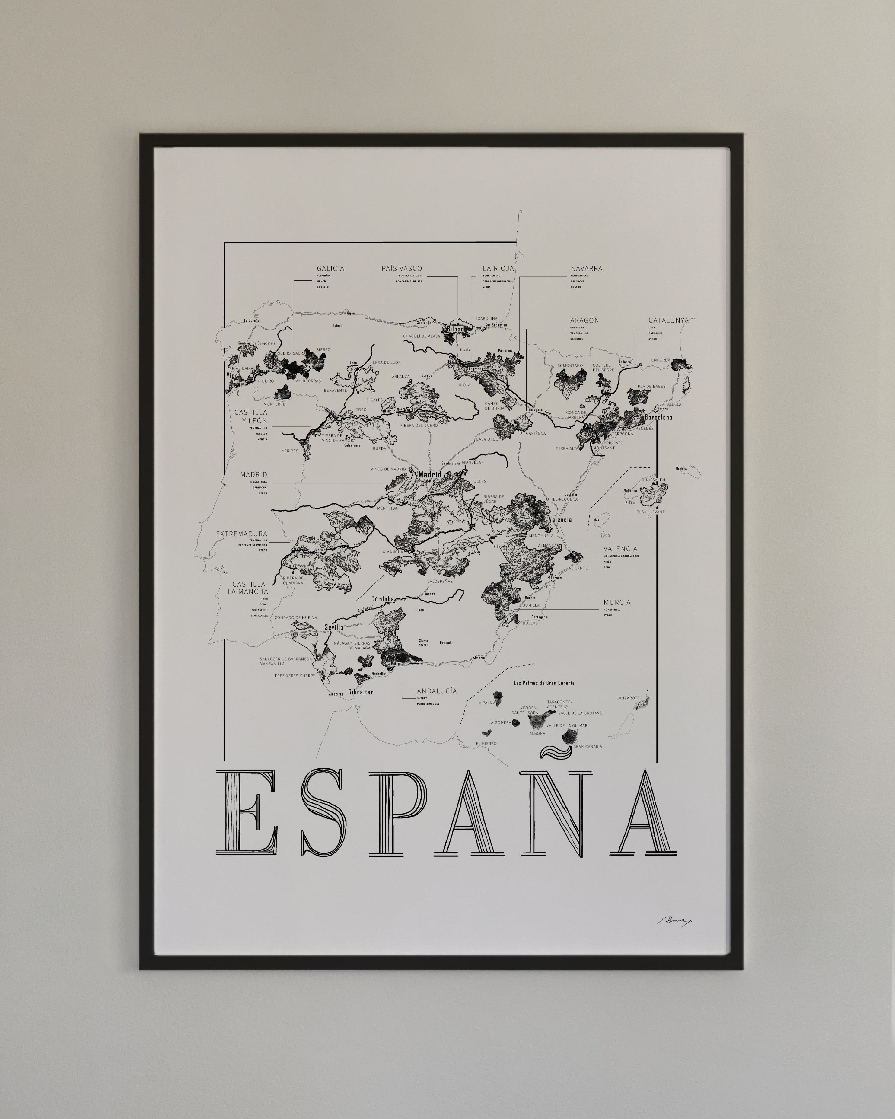 Old world Wine map poster set. Exclusive wine map posters. Premium quality wine maps printed on environmentally friendly FSC marked paper. 