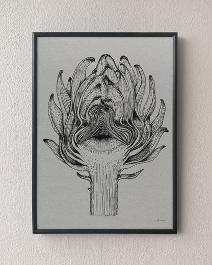 Split artichoke. Exclusive kitchen posters. Premium quality art prints, printed on environmentally friendly FSC marked paper. 