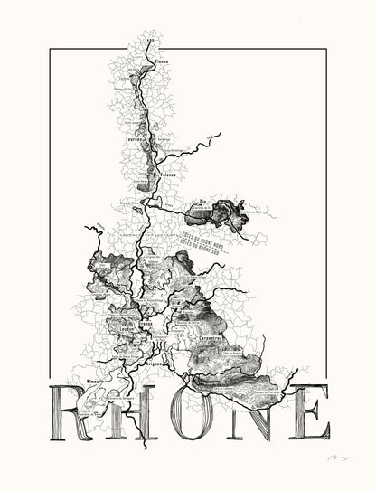 Rhône wine map