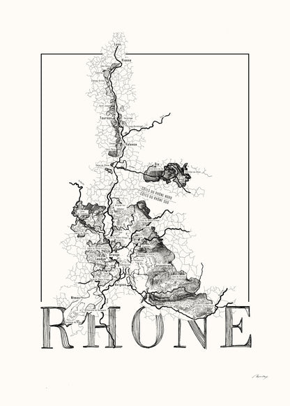 Rhône wine map