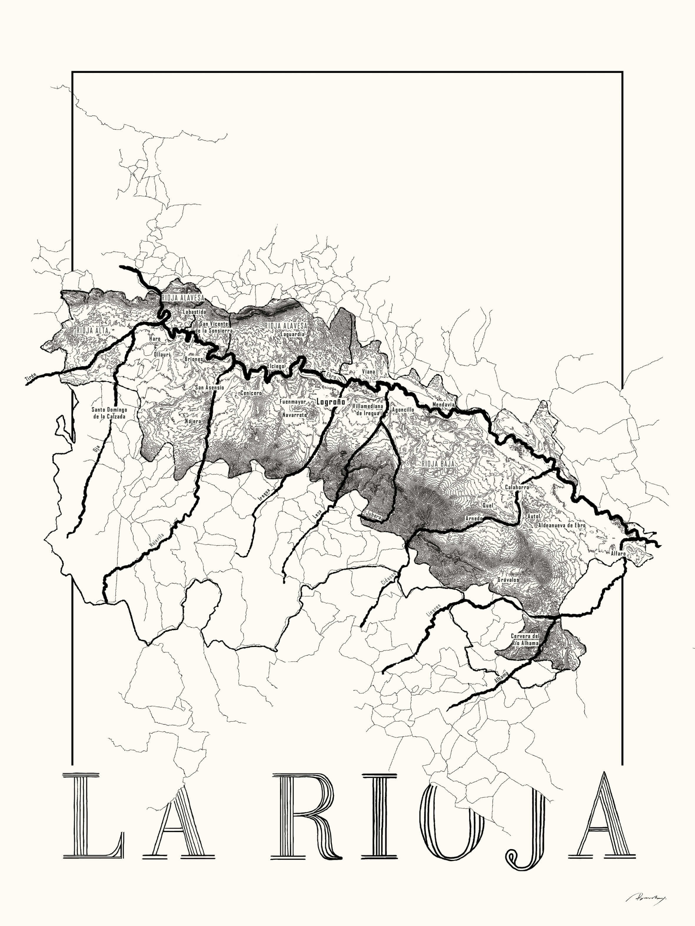 Rioja Wine map poster. Exclusive wine map posters. Premium quality wine maps printed on environmentally friendly FSC marked paper.