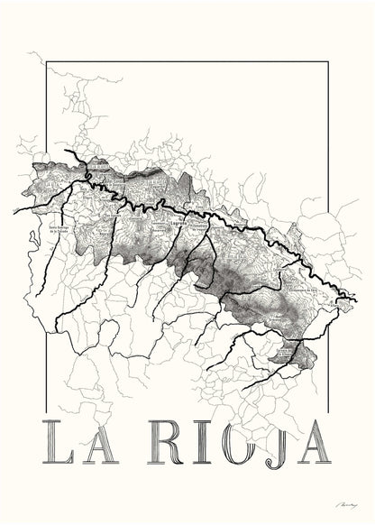 Rioja Wine map poster. Exclusive wine map posters. Premium quality wine maps printed on environmentally friendly FSC marked paper.