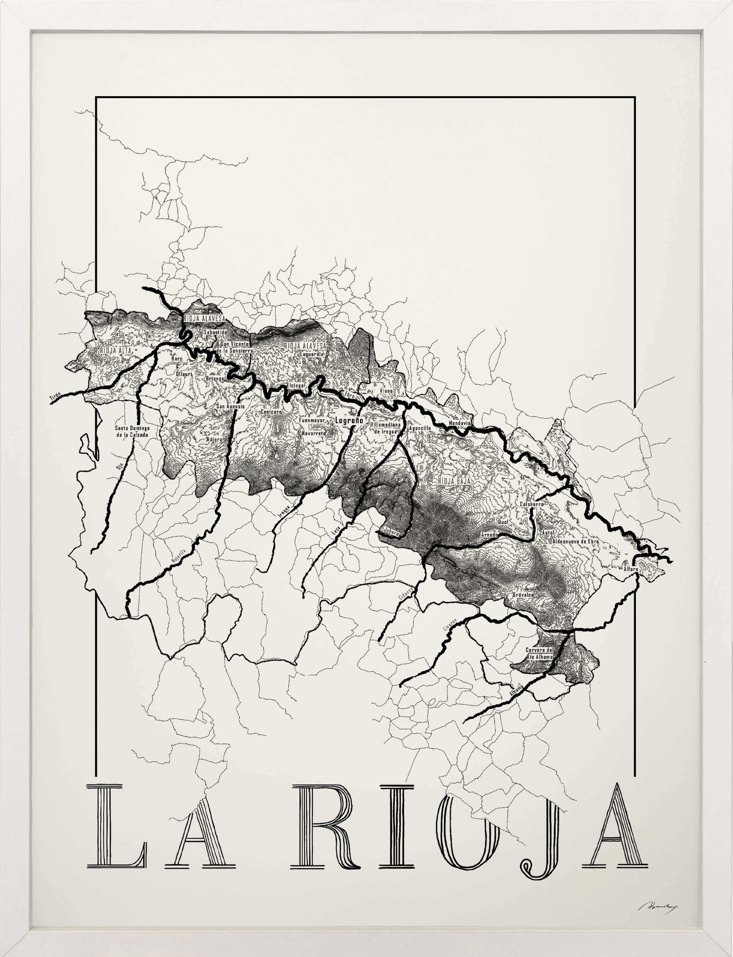 Rioja Wine map poster. Exclusive wine map posters. Premium quality wine maps printed on environmentally friendly FSC marked paper.