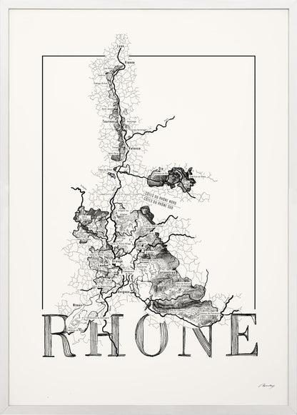 Rhône wine map